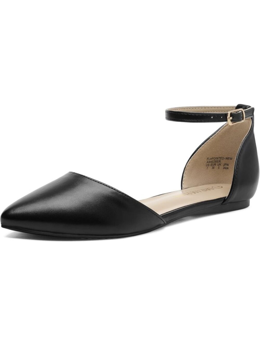 Women's Black Faux Suede Pointed Plain Casual Ballet Comfort Soft Slip On Flats